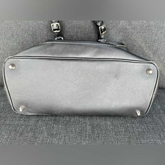 Vintage Coach Weekender Black Leather Tote Bag - Picture 5 of 13